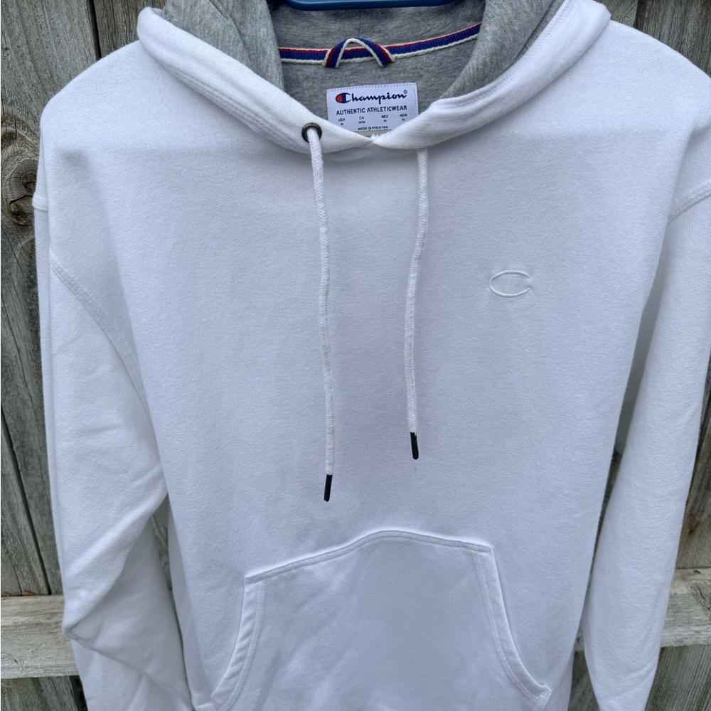 Champion White and Gray Men's Hoodie